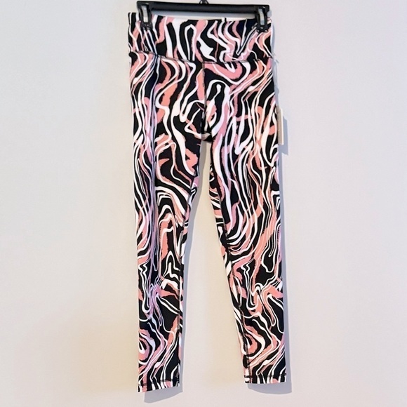 DKNY Women's Marble Print 7/8 Leggings pants  Red Size Small - Picture 6 of 10